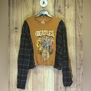 NWT Upcycled Beatles Flannel Tee size L-XXL